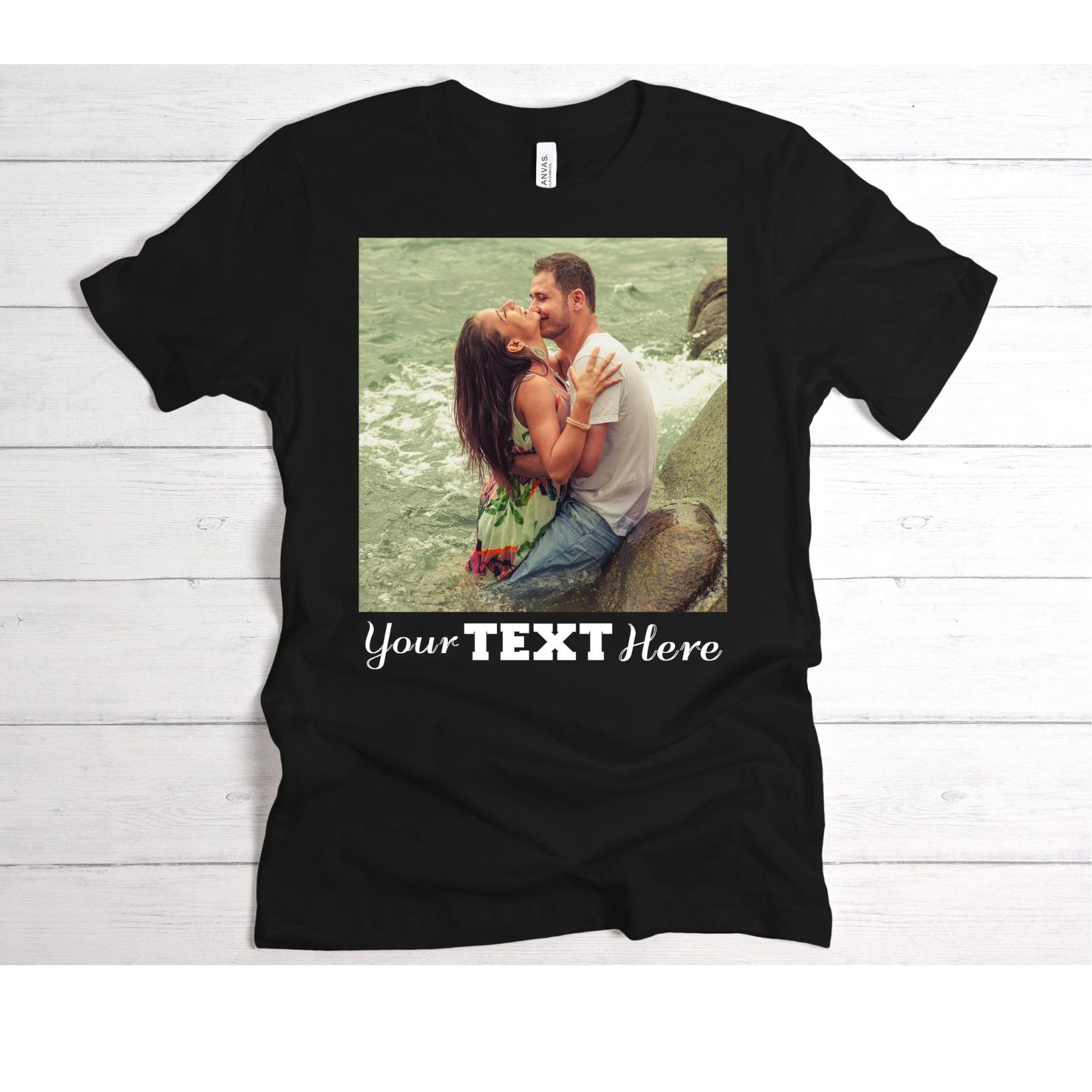 Personalize Black Photo T-shirt – Unique Gifts